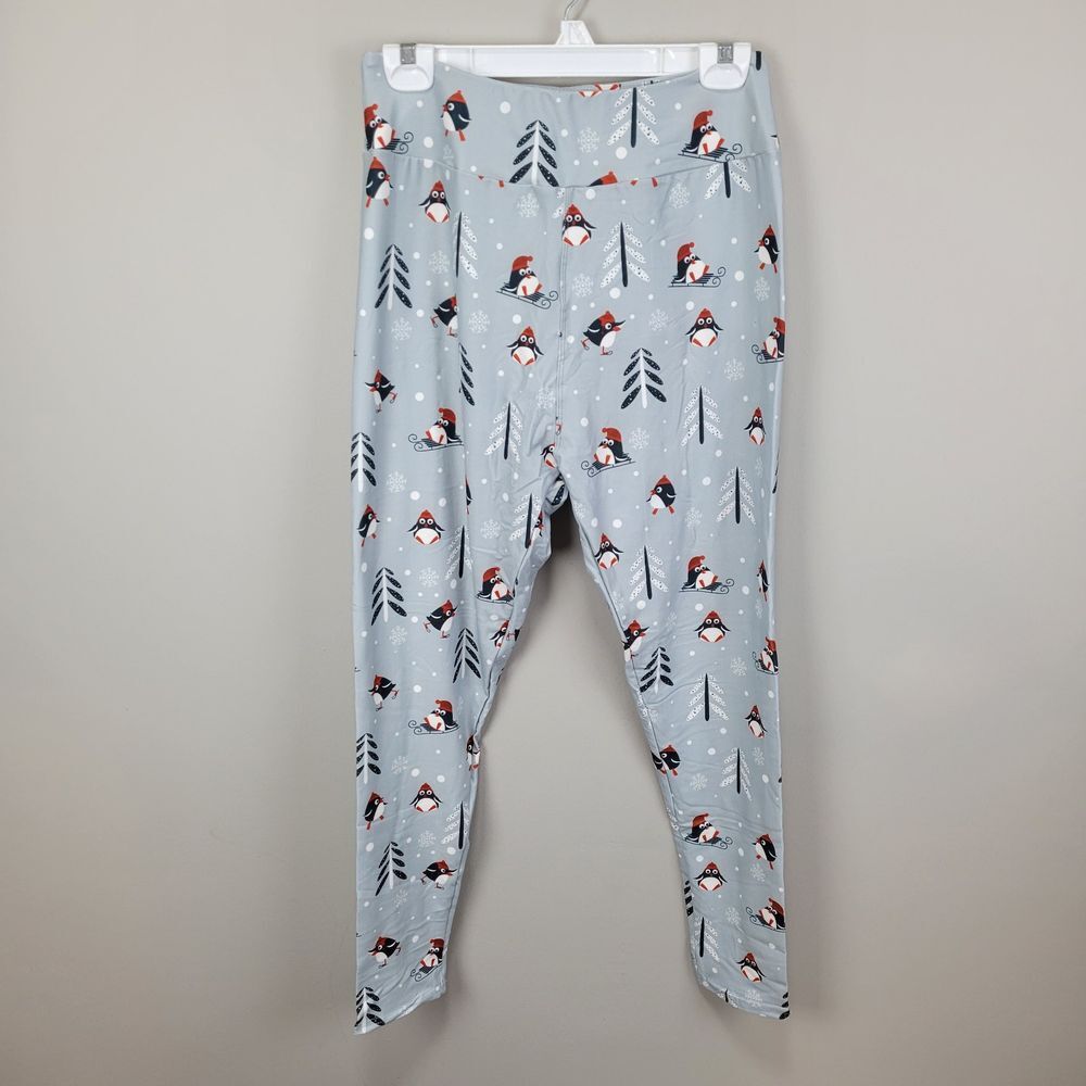 Dren Designs Snow Penguins Polyester Spandex Ankle Leggings Tall And Curvy